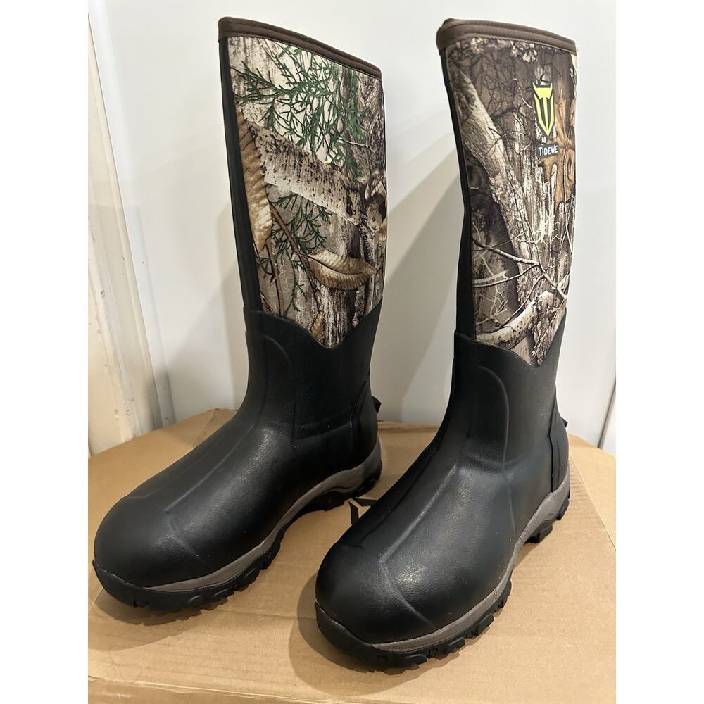 Tidewe Men’s Brown Camo Hunting Boots 400 ThinSulate Ultra Insulation Size 9